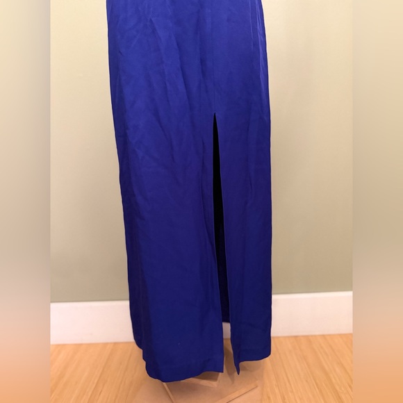 💎 VINTAGE 80s/90s ALGO Cobalt Blue Back Bow Maxi Gown 💎 - Picture 4 of 13